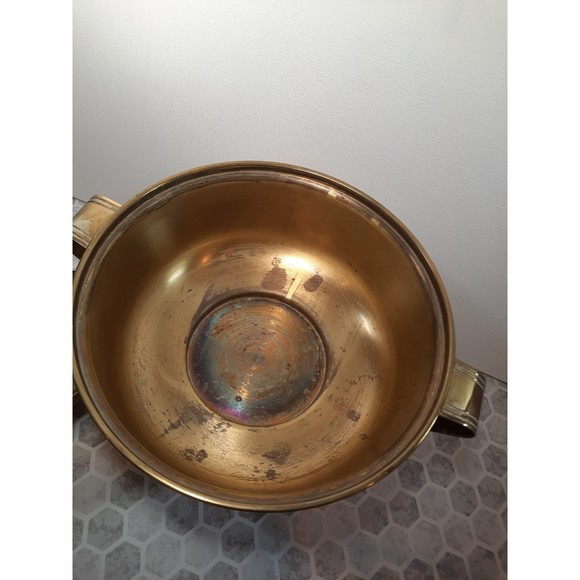 Vtg Dorlyn Silversmith Solid Brass Chafing Dish Serving Buffet - Picture 8 of 10